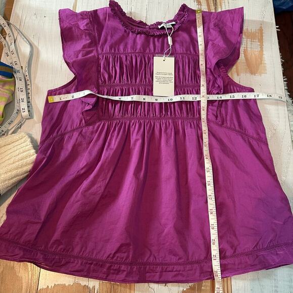 Rails Filomena Summer Casual Lightweight Ruffle Top Size XS Berry - Picture 6 of 10